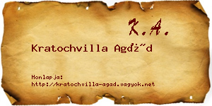Kratochvilla Agád névjegykártya